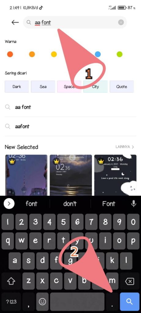 CARA GANTI FONT MIUI 12