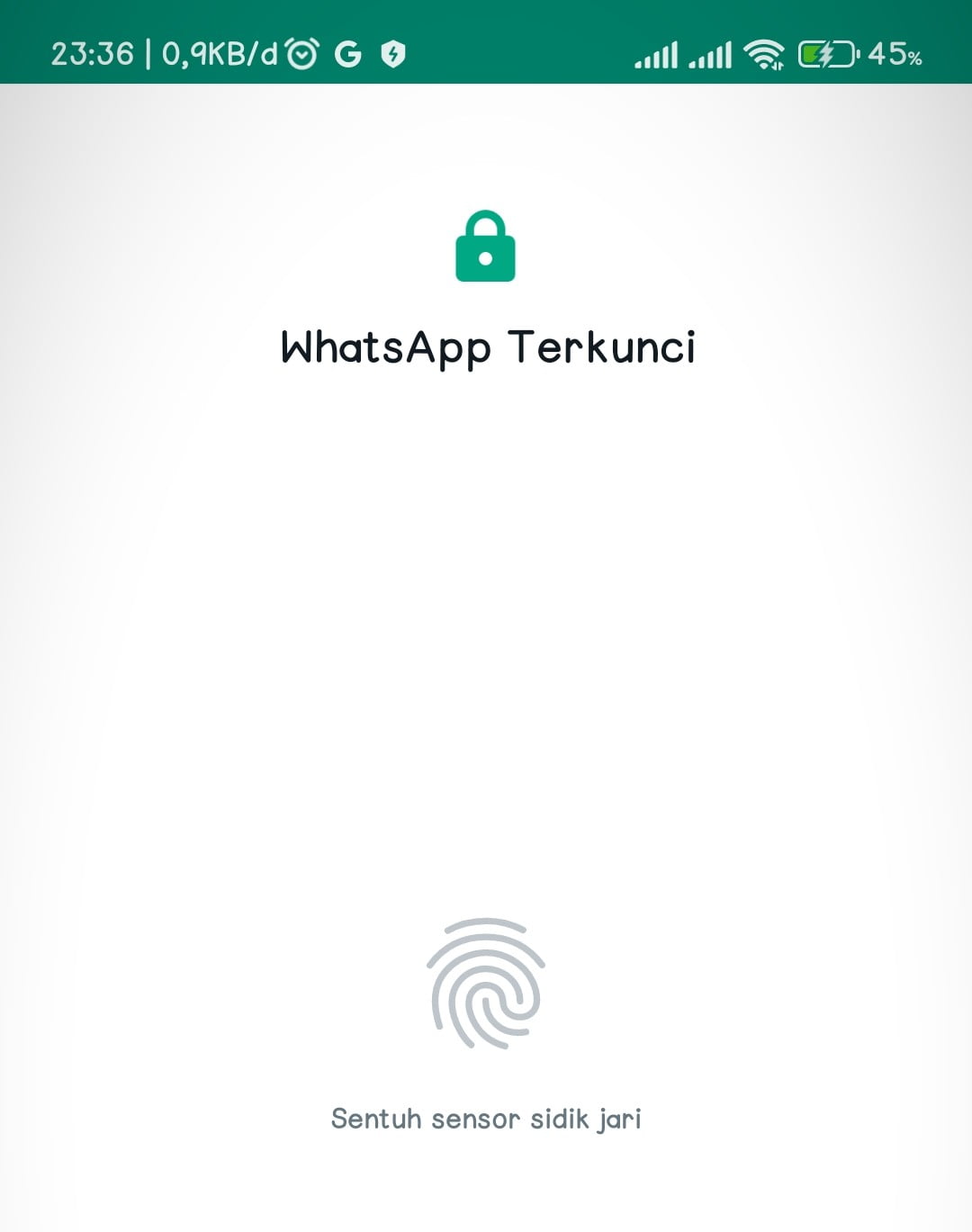 cara mengunci WA dengan sidik jari
