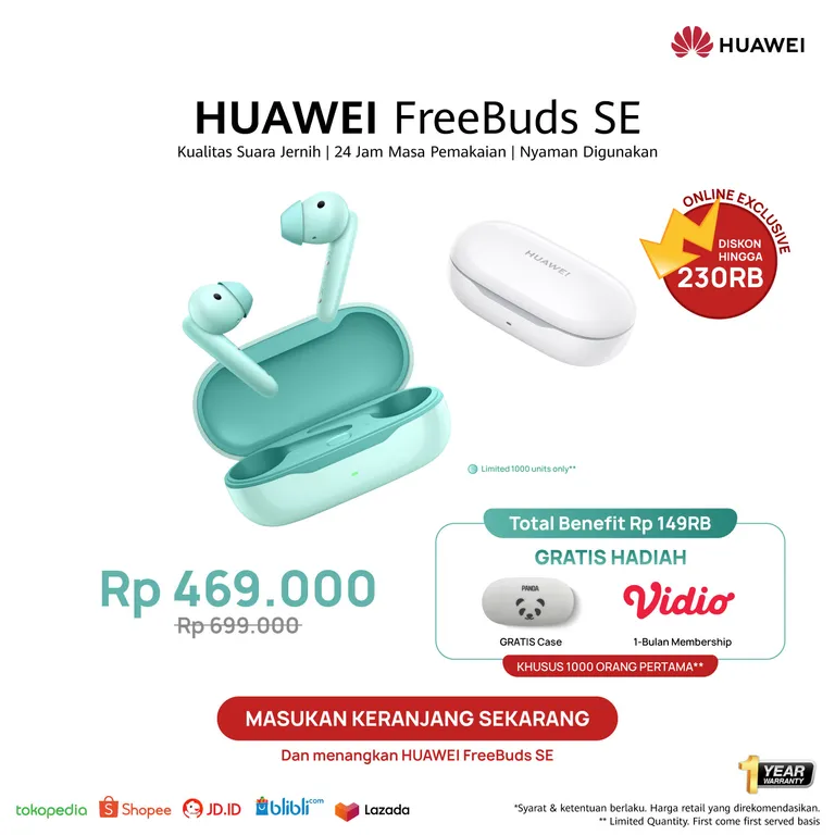 Fitur Unggulan Huawei FreeBuds SE