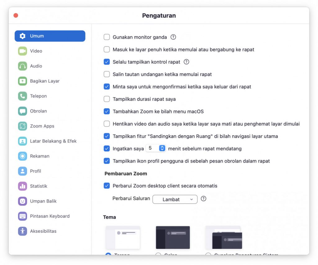 Zoom Menambahkan Opsi Bahasa Indonesia ke Platformnya 52 Preferensi Rapat Zoom ID