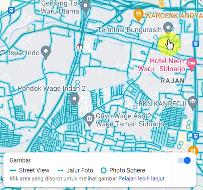 tampilan jalan aktif 2 Cara Mudah Menggunakan Google Maps Street View 5 tampilan jalan aktif