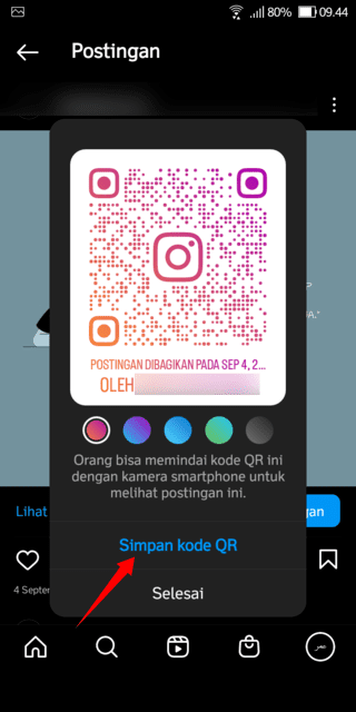 Cara Bagikan Konten Instagram Lewat Kode QR