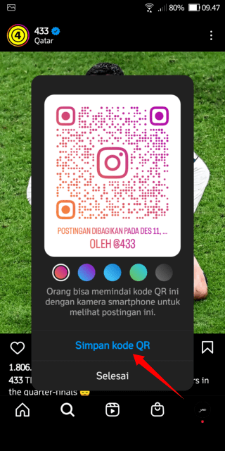 Cara Bagikan Konten Instagram Lewat Kode QR
