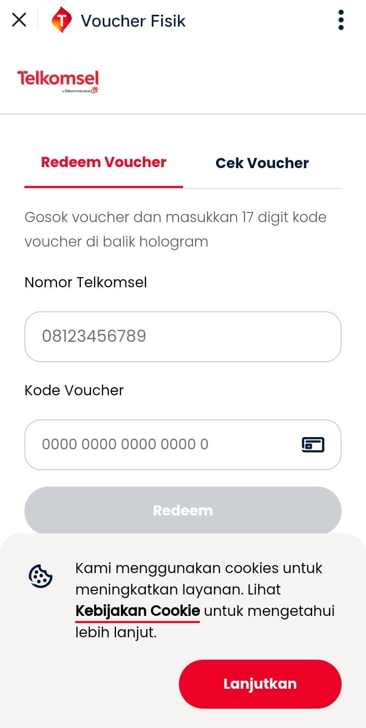 Cara Masukan Vocer Telkomsel Melalui aplikasi-mytelkomsel