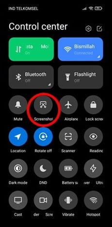Cara Screenshot Redmi 9 dengan Quick Menu