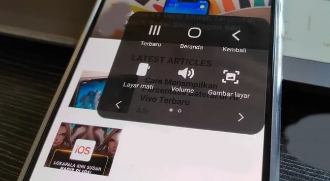 Cara Screenshot Samsung Galaxy A22  Menggunakan Assistant Menu