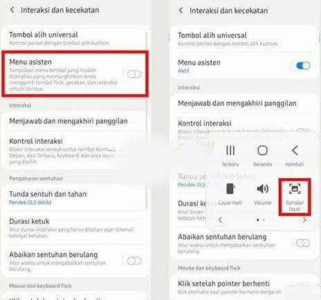 Cara Screenshot Samsung M22