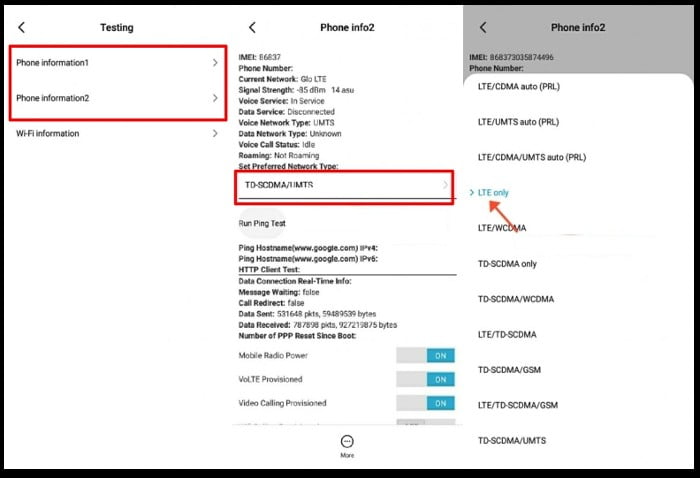 Cara kunci jaringan 4G Redmi 9 dengan Setting LTE Only