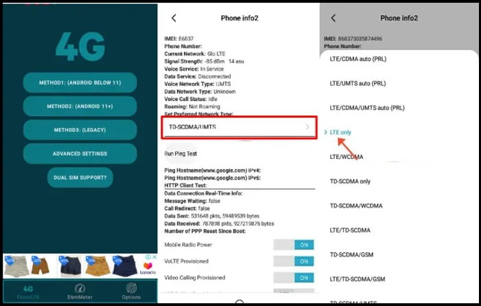 Cara kunci jaringan 4G Redmi 9 dengan aplikasi Force LTE Only untuk Android 11