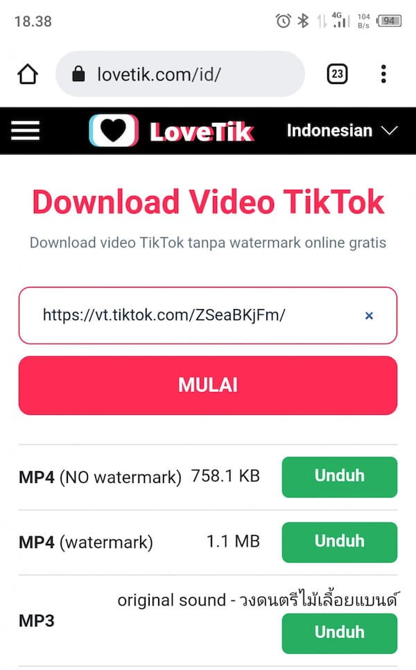 Download Sound TikTok ke WA Dengan Mudah f
