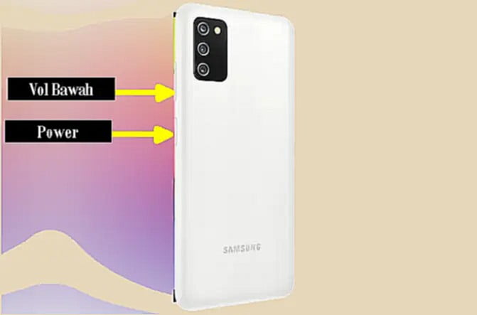 Screenshot HP Samsung A03s Dengan Tombol