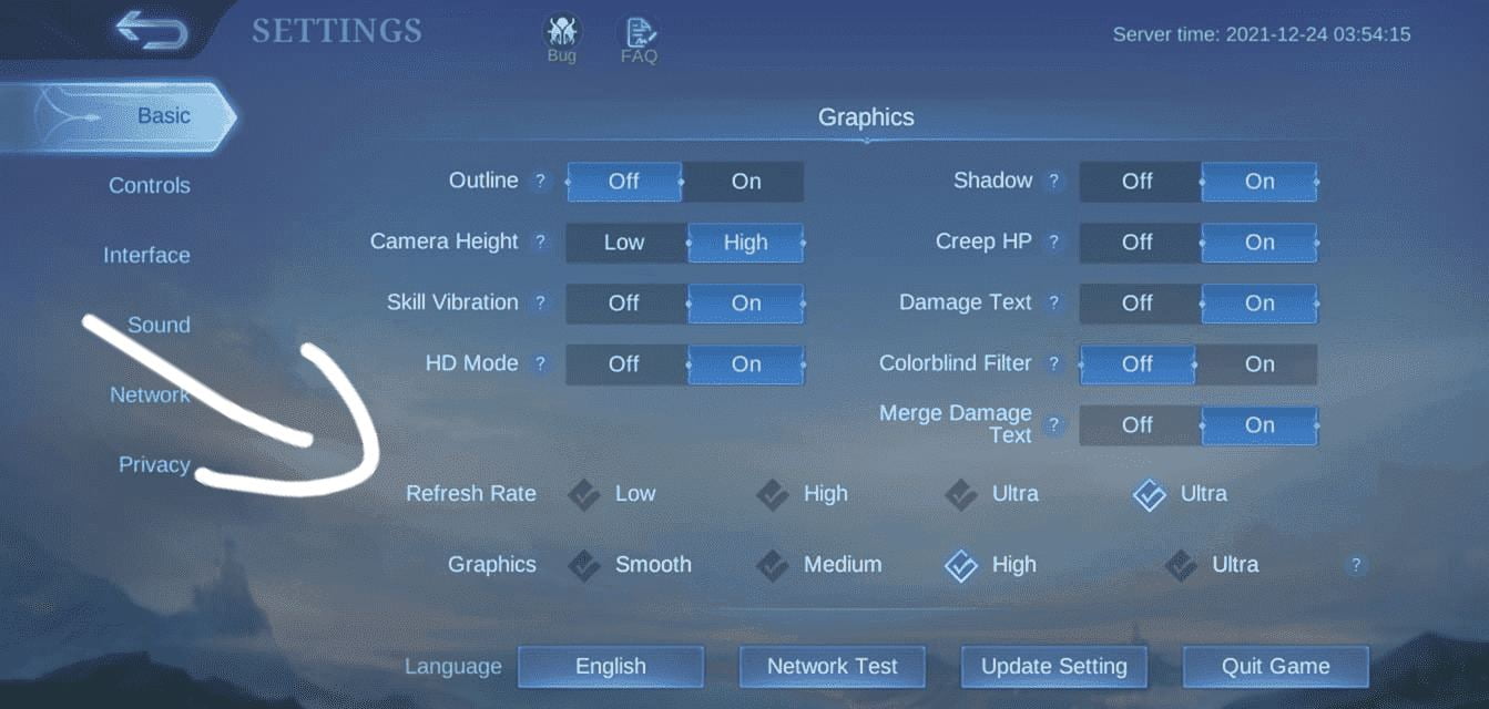 Frame Rate Mobile Legends
