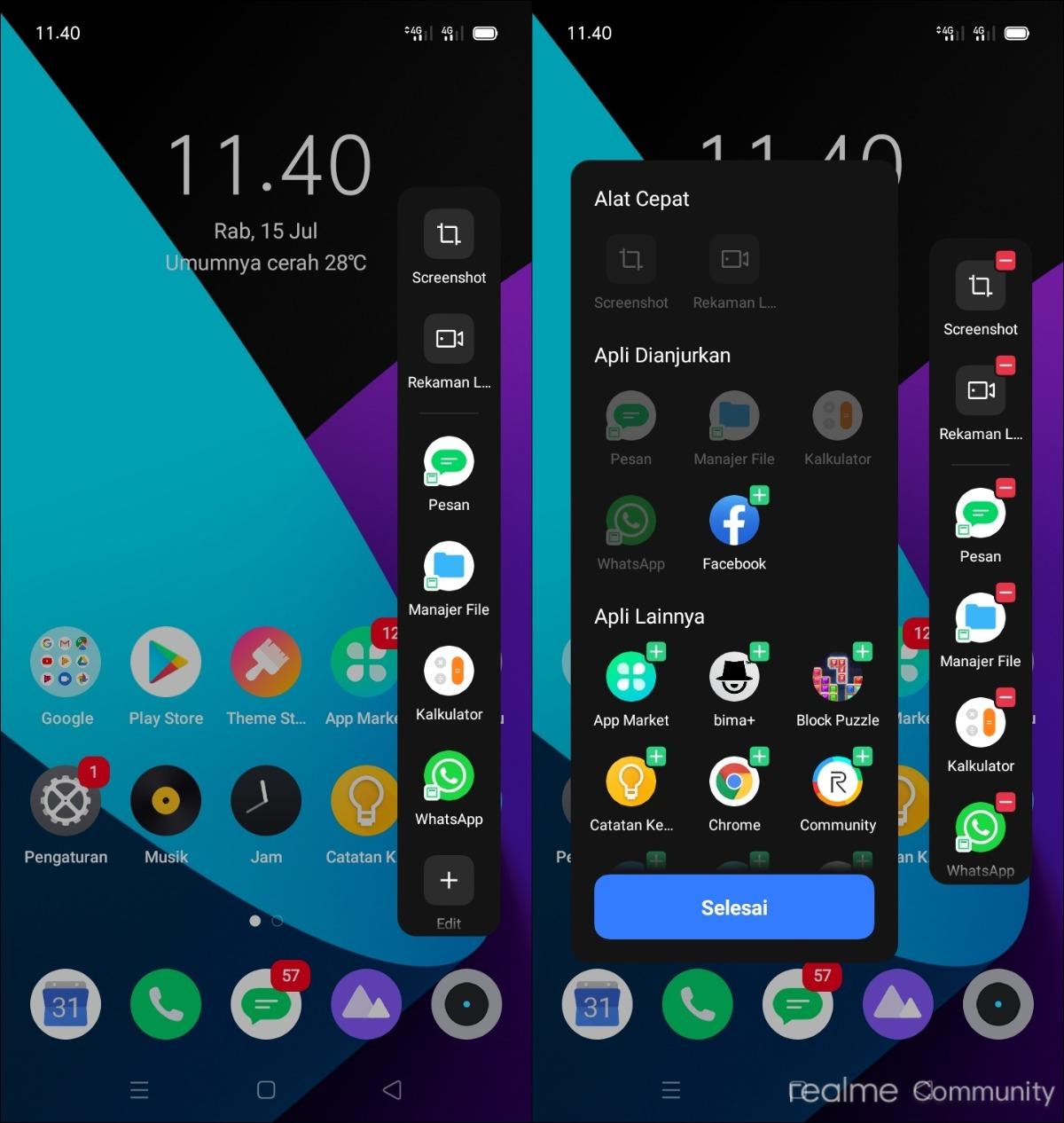 Cara mengaktifkan Bilah Samping Cerdas realme dengan Mudah